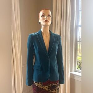 Theory Teal Women's Velvet Jacket Blazer size 2 NW0Ts
